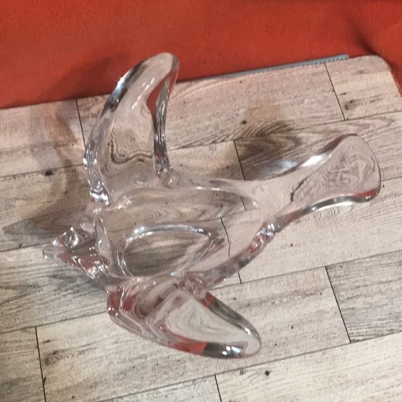 CRYSTAL Bird / Dove Pipe HOLDER or candy dish .. from France - Picture 5 of 5